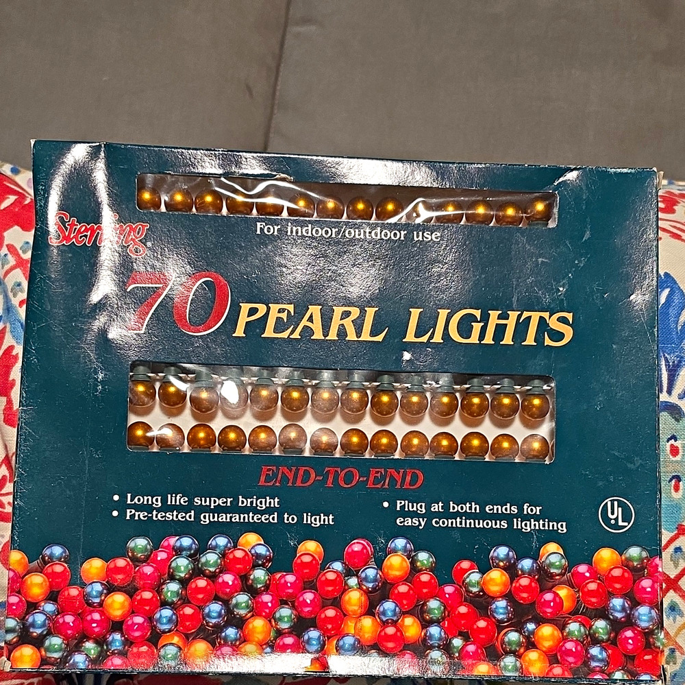 Sterling 70 Gold Pearl String Lights End-to-End Connectable UL Indoor/Out